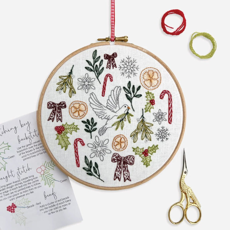 Advent Stitching Kits collection featuring embroidery and cross stitch projects for a festive Christmas countdown.