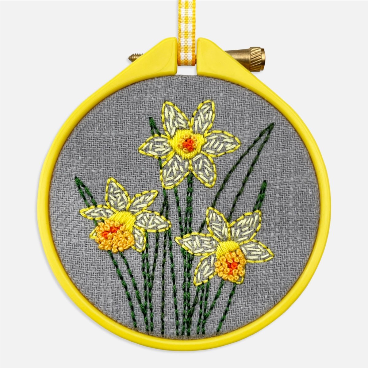 Daffodil Embroidery Kit | Mini Spring Craft Project - Modern Craft Kit from Kirsty Freeman Design