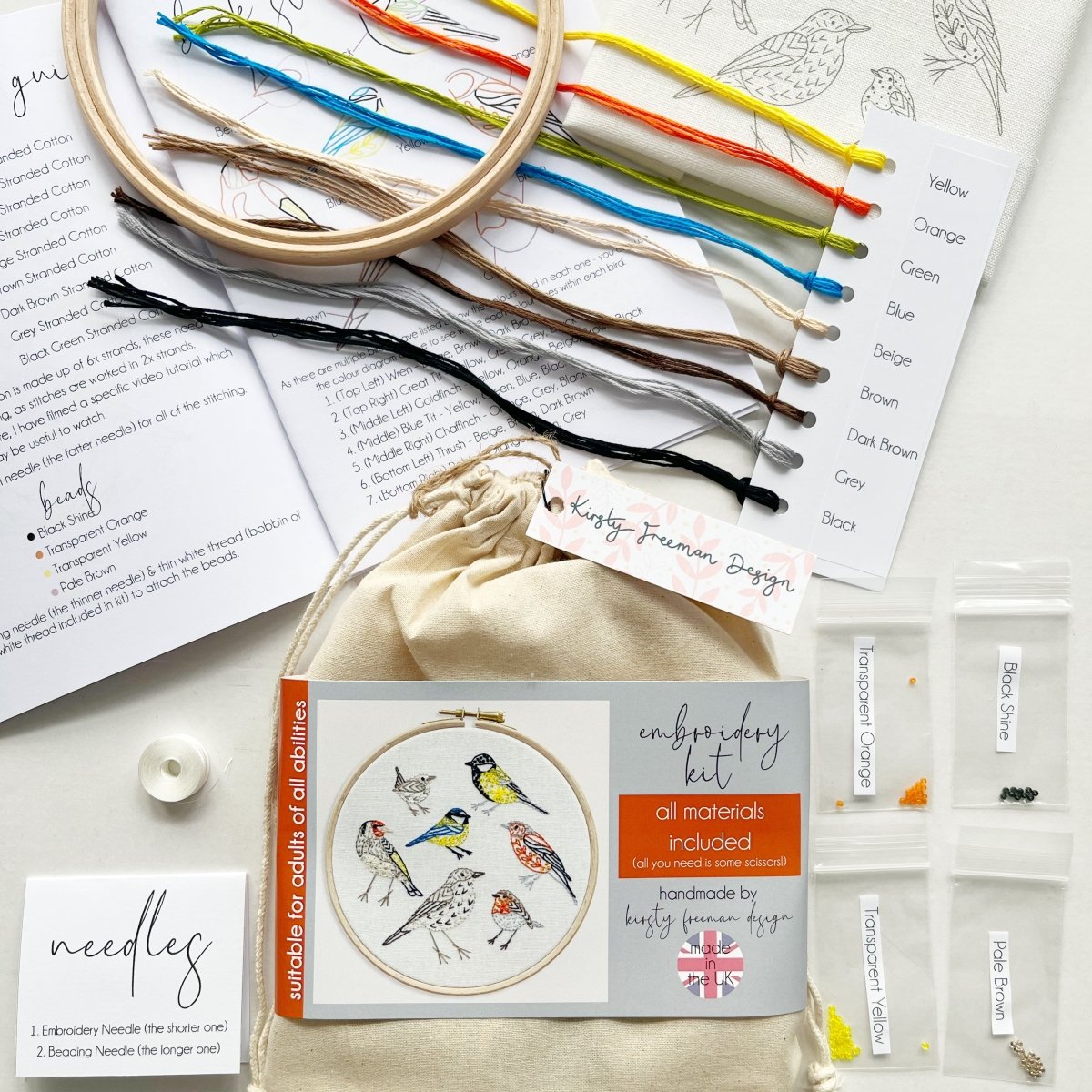 Bird Embroidery Kit - Modern Craft Kit from Kirsty Freeman Design