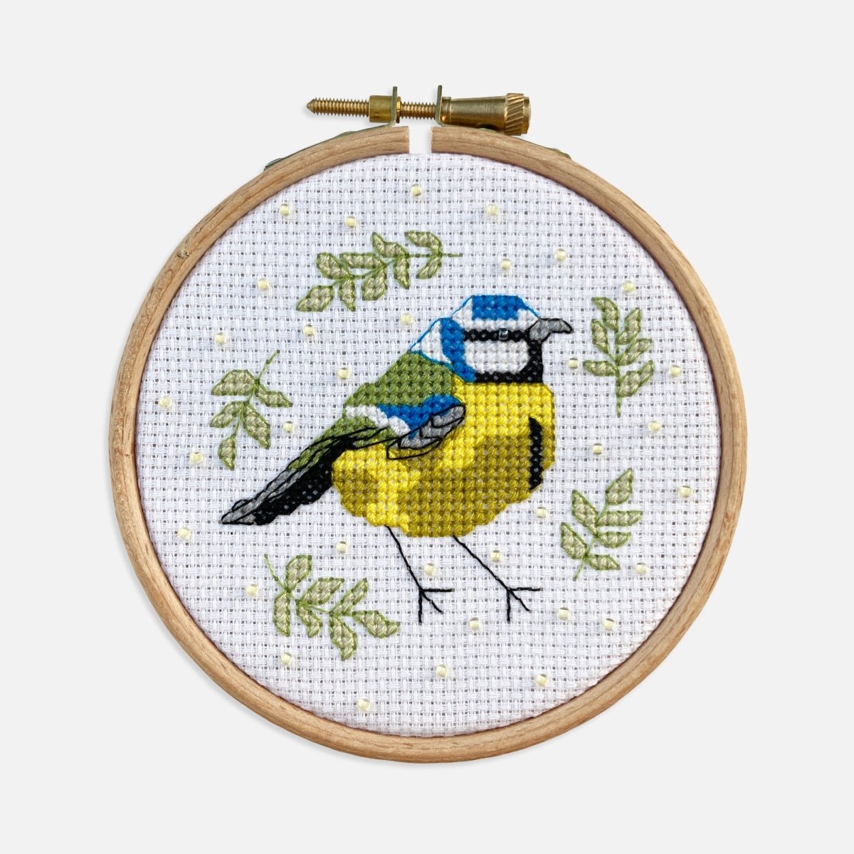 Blue Tit Bird Cross Stitch Kit - Modern Craft Kit from Kirsty Freeman Design