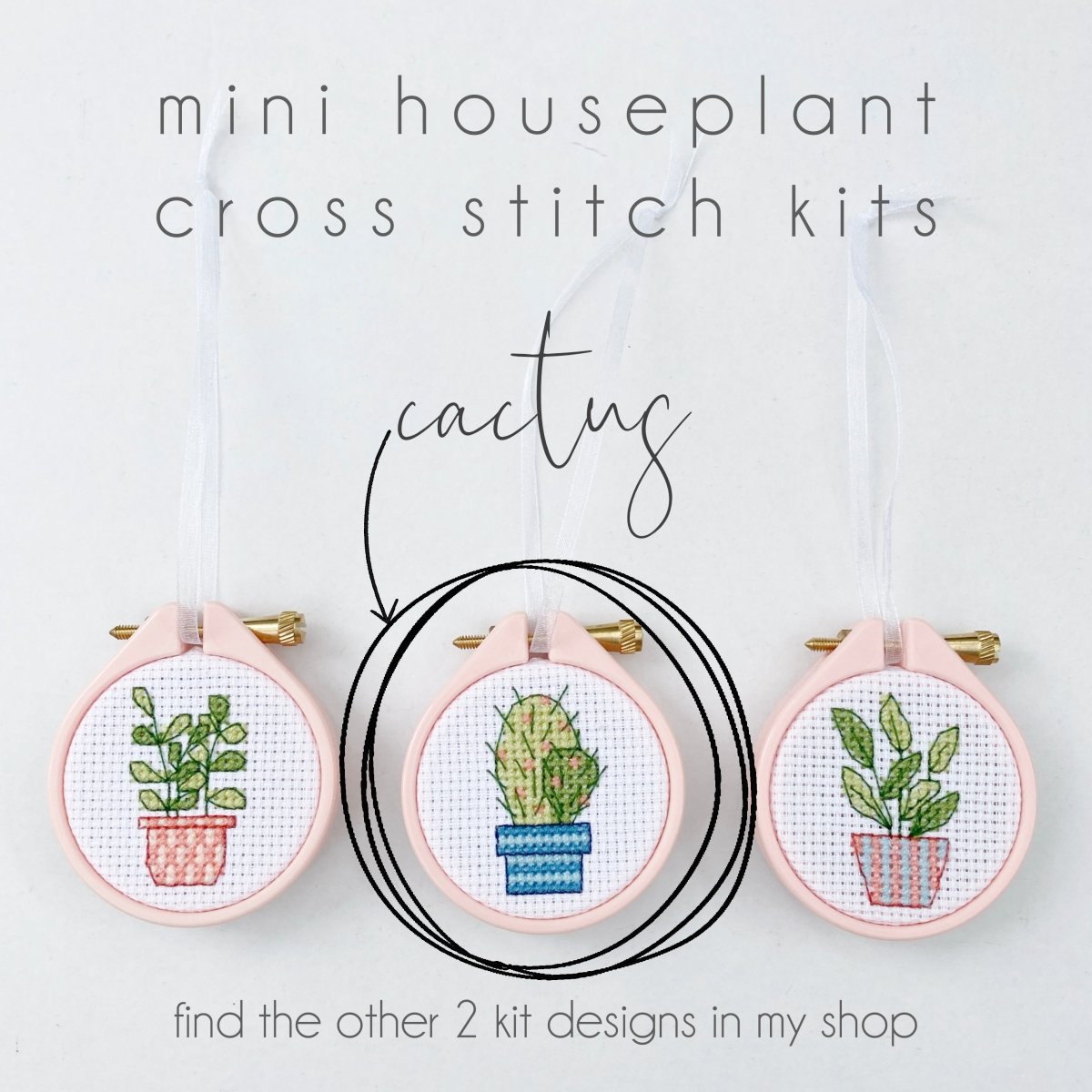 Cactus Cross Stitch Kit - Modern Craft Kit from Kirsty Freeman Design