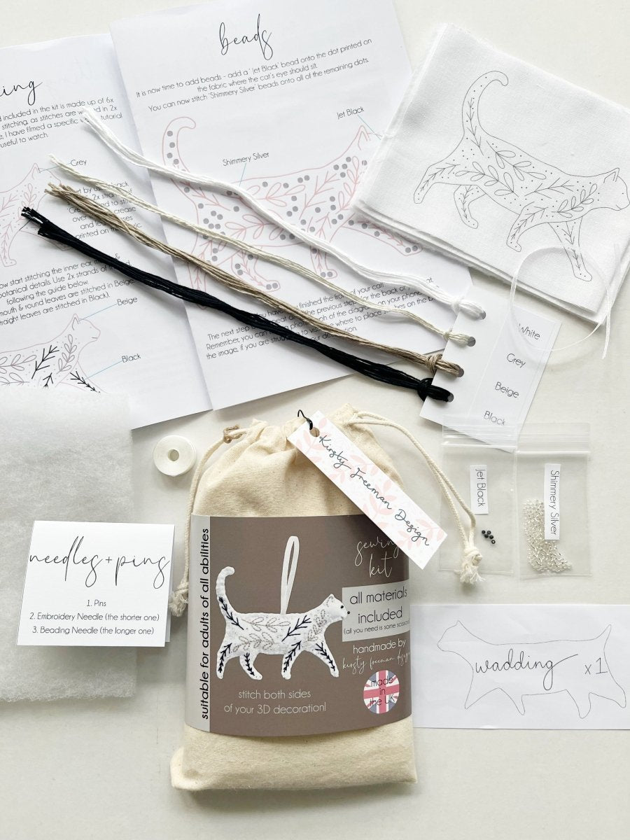 Cat Sewing Kit - Modern Craft Kit from Kirsty Freeman Design