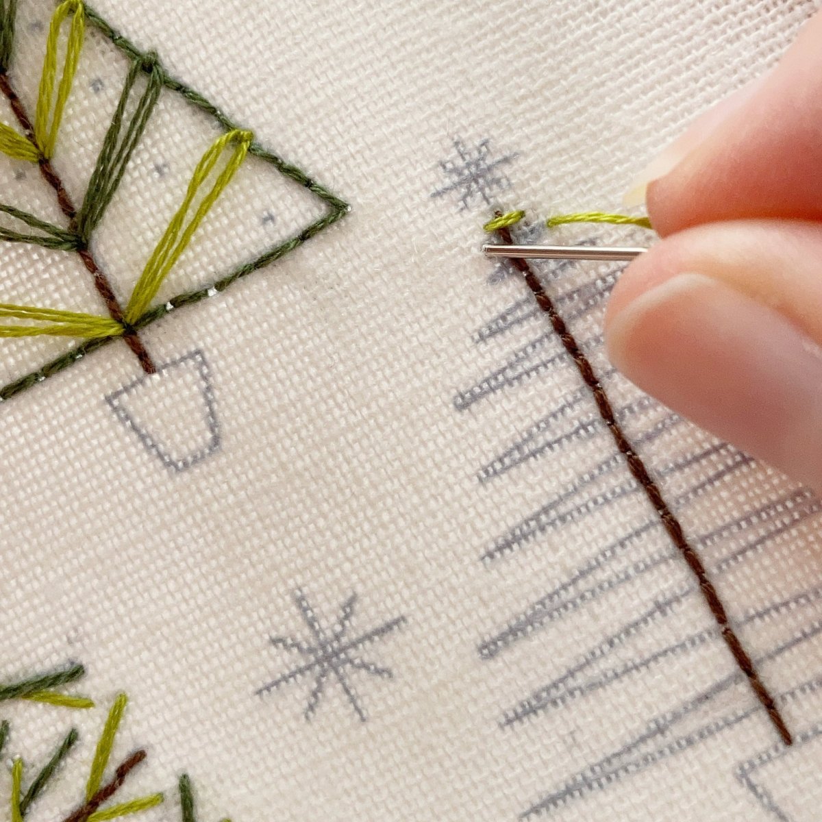 Christmas Tree Embroidery Kit - Modern Craft Kit from Kirsty Freeman Design