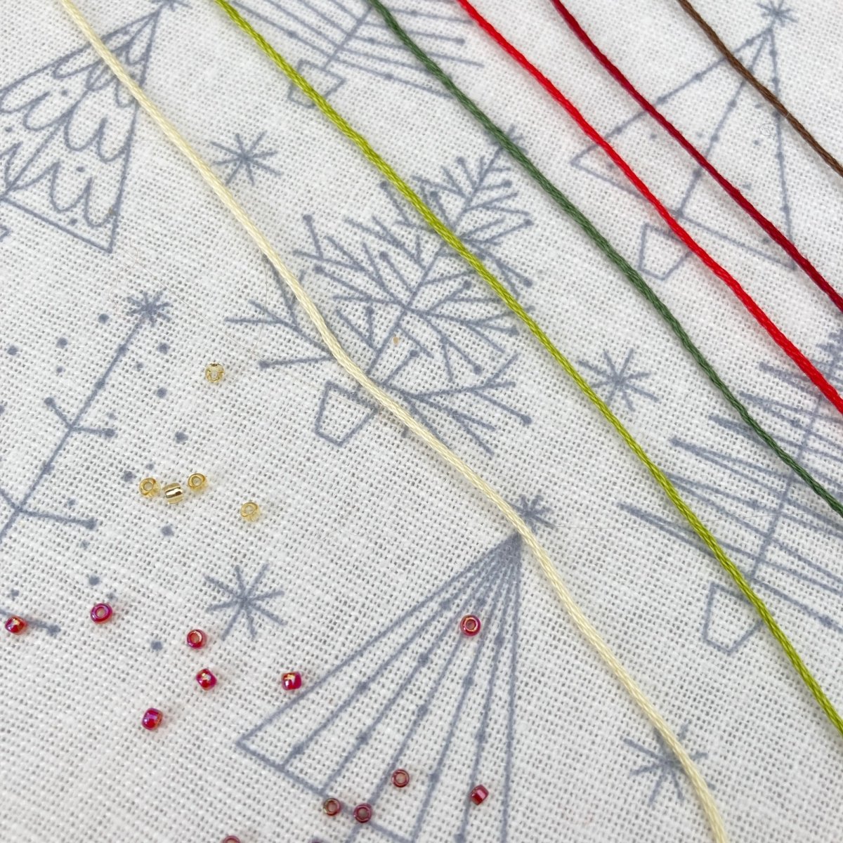 Christmas Tree Embroidery Kit - Modern Craft Kit from Kirsty Freeman Design