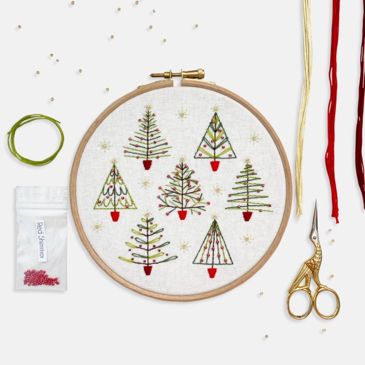 Christmas Tree Embroidery Kit - Modern Craft Kit from Kirsty Freeman Design