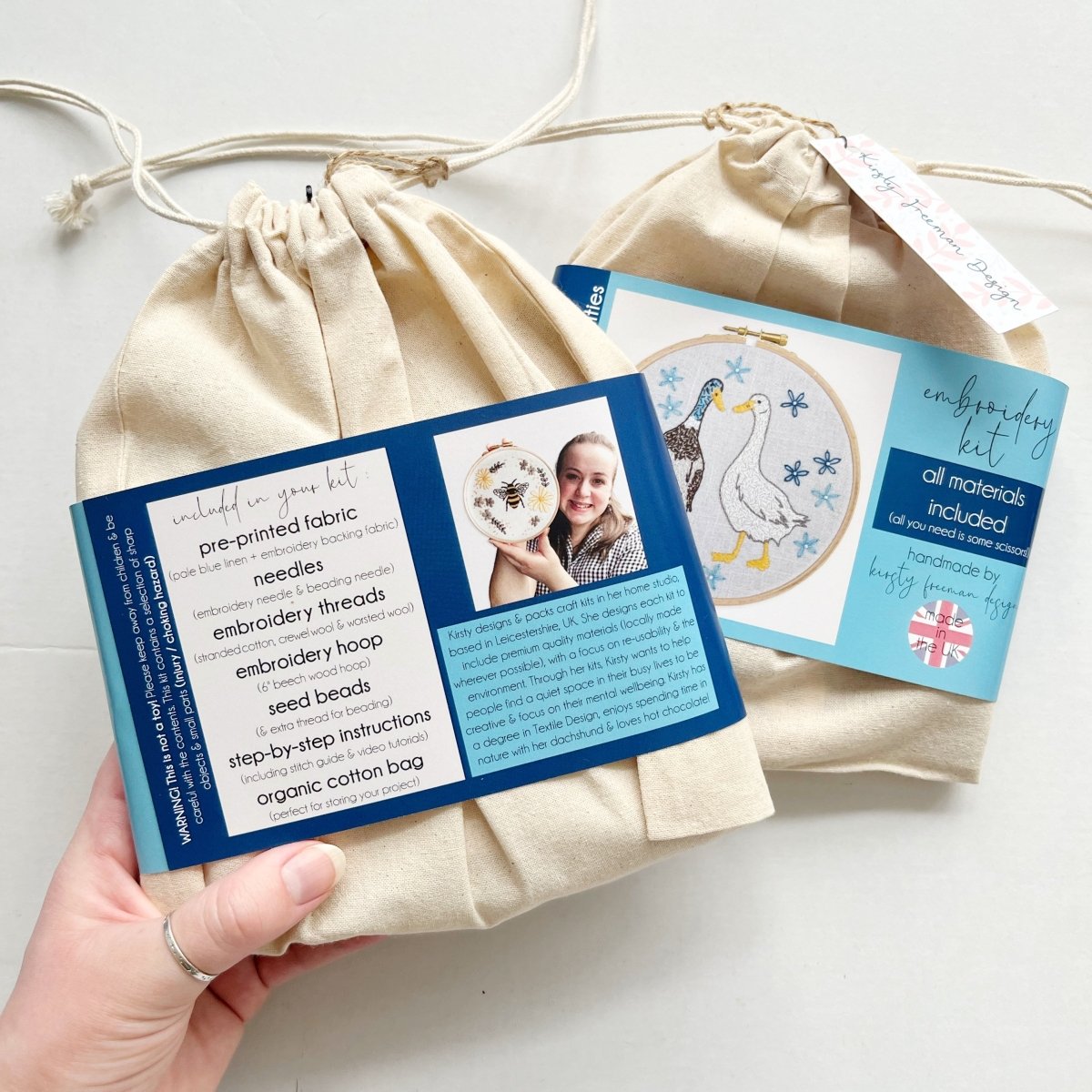 Duck Embroidery Kit - Modern Craft Kit from Kirsty Freeman Design