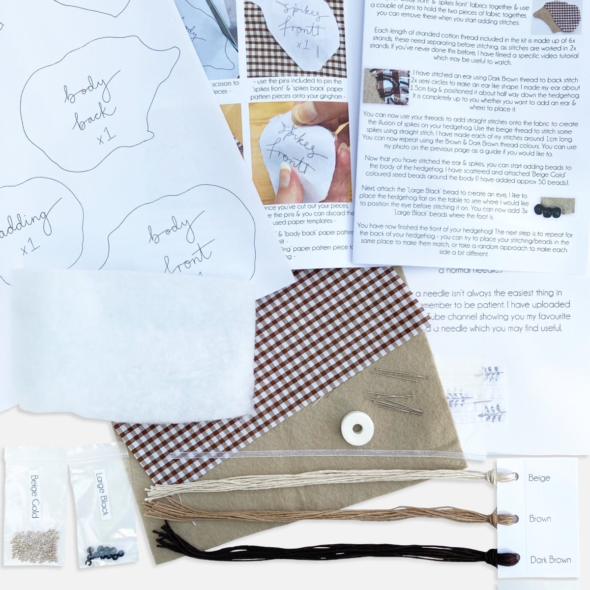 Hedgehog Craft Kit - Modern Craft Kit from Kirsty Freeman Design