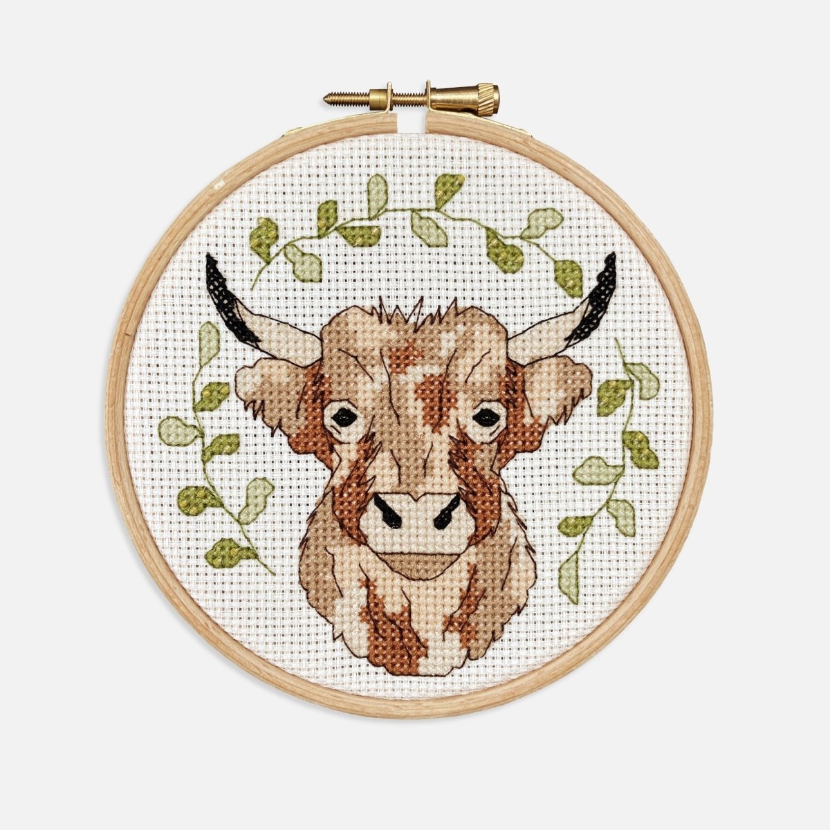 Highland Cow Cross Stitch Kit - Modern Craft Kit from Kirsty Freeman Design