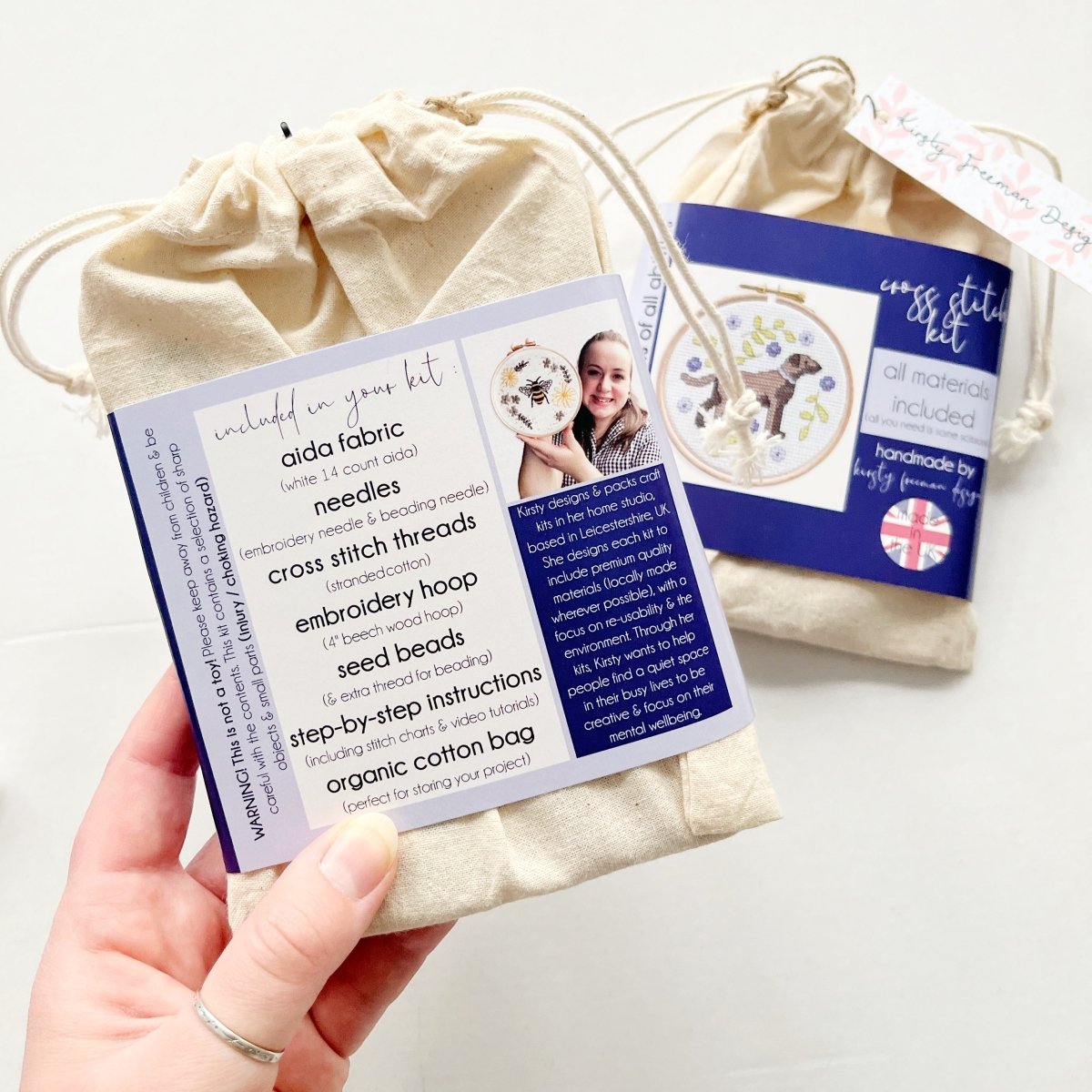 Labrador Cross Stitch Kit - Modern Craft Kit from Kirsty Freeman Design