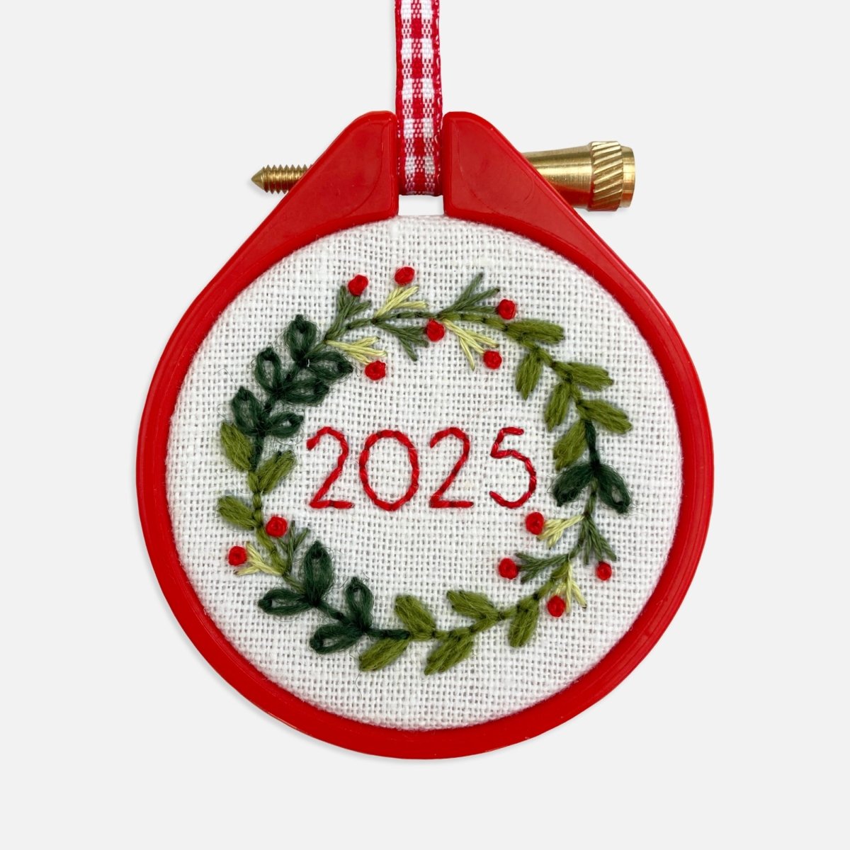 Mini Christmas Wreath Embroidery Kit - Modern Craft Kit from Kirsty Freeman Design