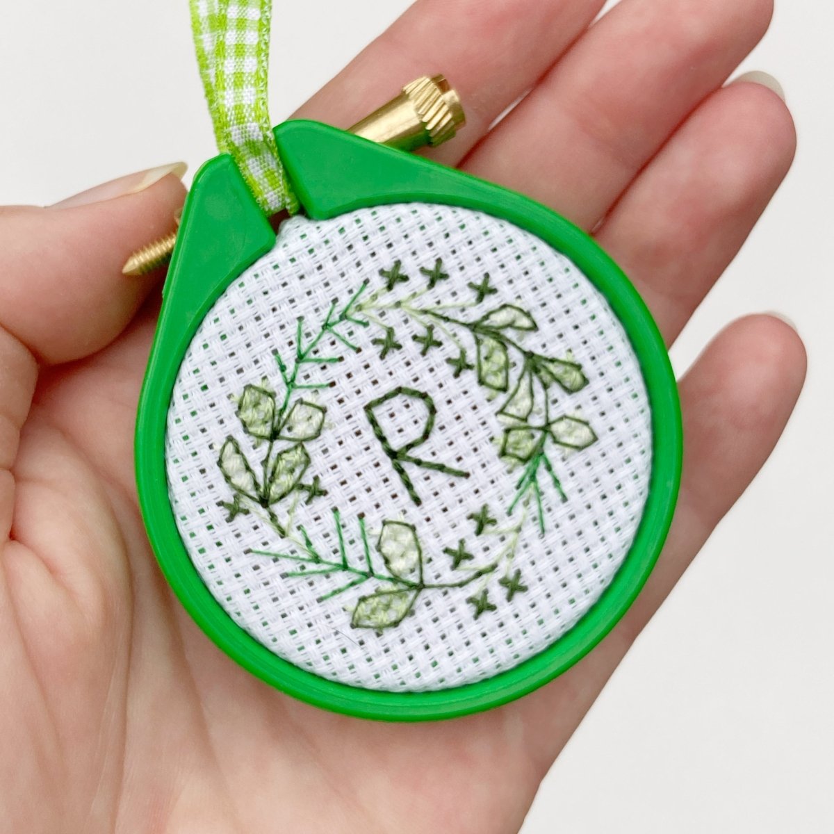 Mini Personalised Christmas Wreath Cross Stitch Kit - Modern Craft Kit from Kirsty Freeman Design