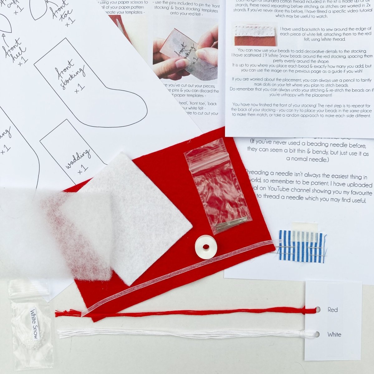 Mini Stocking Decoration Sewing Kit - Modern Craft Kit from Kirsty Freeman Design