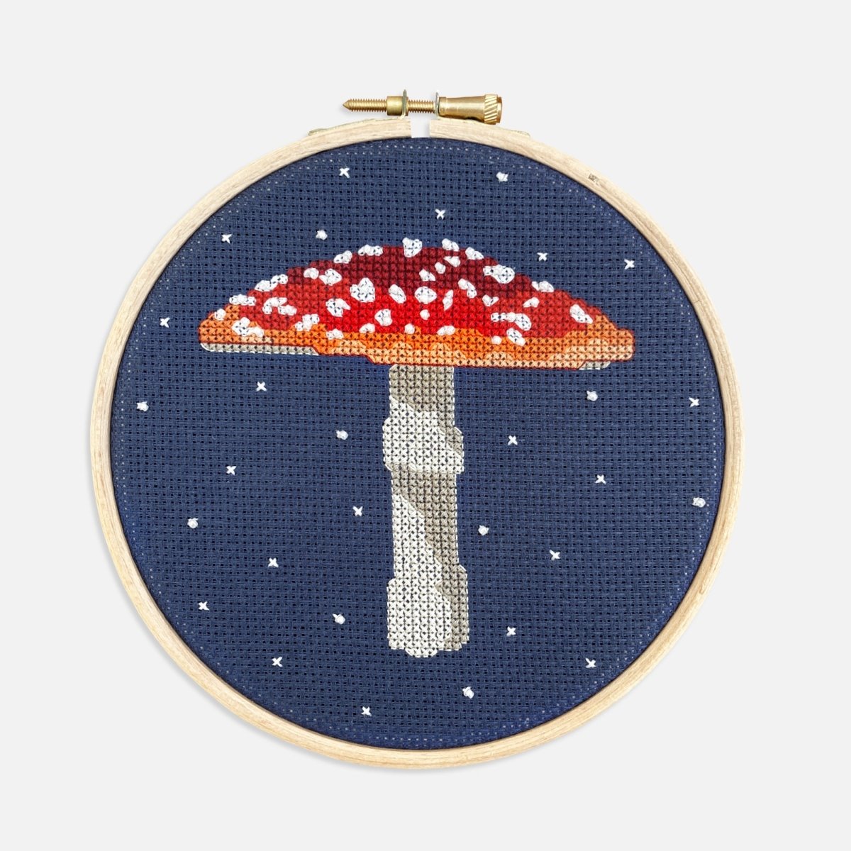 Mushroom Cross Stitch Kit - Modern Craft Kit from Kirsty Freeman Design