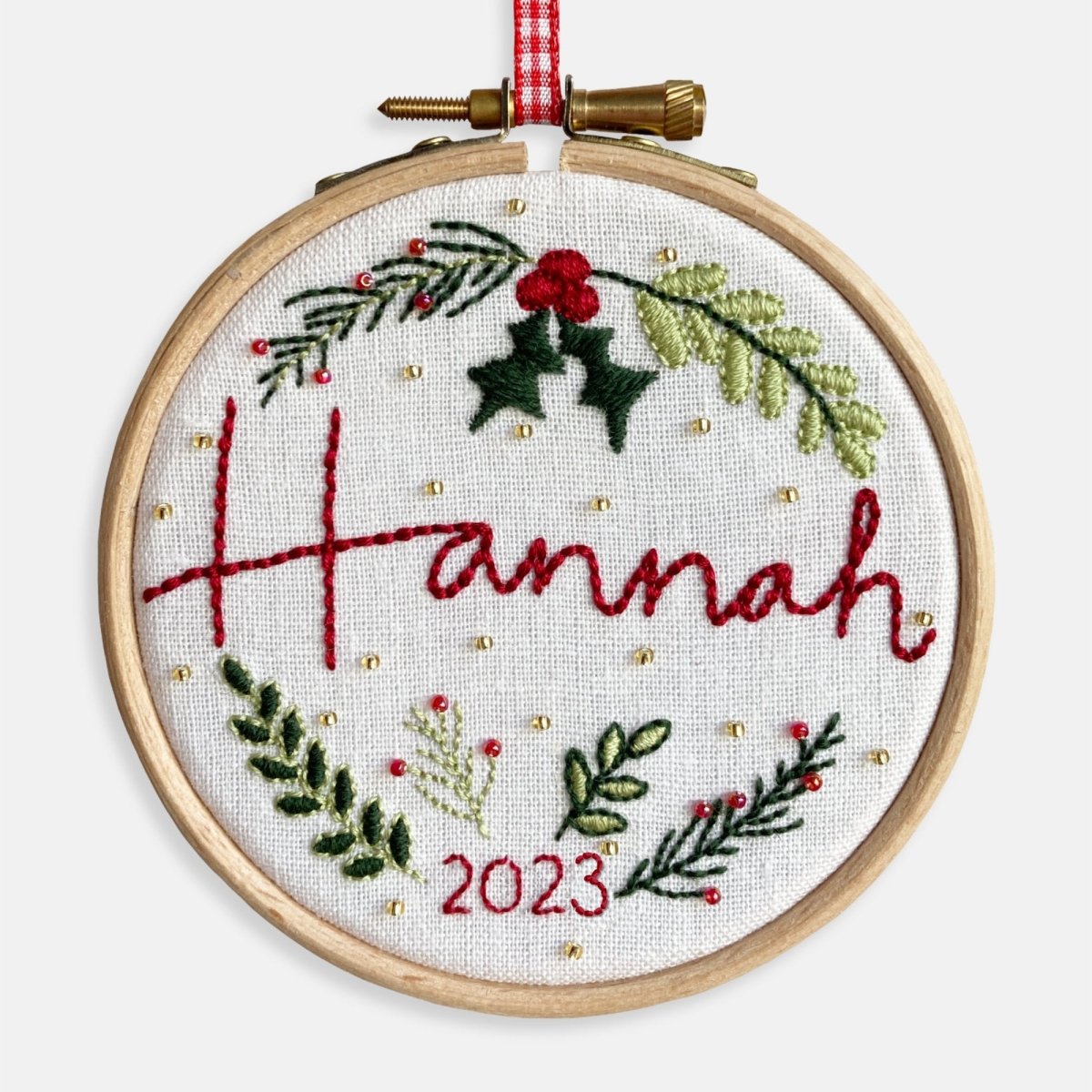 Personalised Christmas Embroidery Kit - Modern Craft Kit from Kirsty Freeman Design