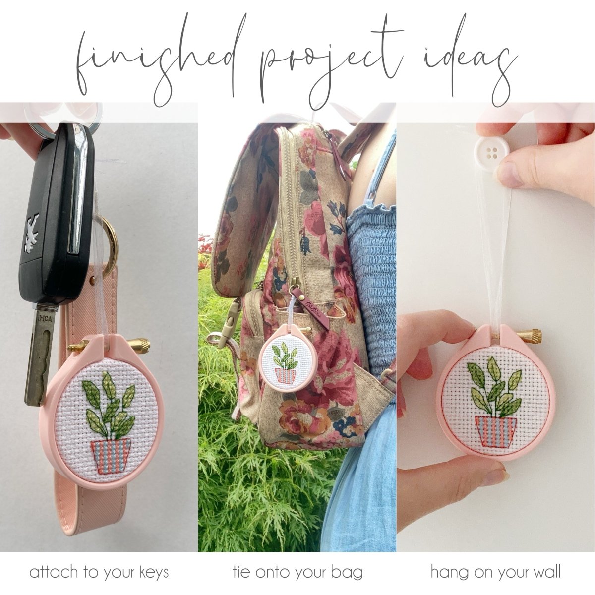 Plant Cross Stitch Kit - Modern Craft Kit from Kirsty Freeman Design