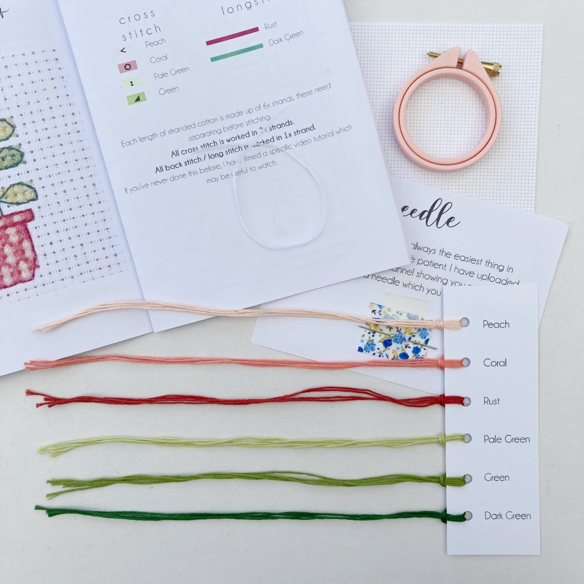 Pot Plant Cross Stitch Kit - Modern Craft Kit from Kirsty Freeman Design
