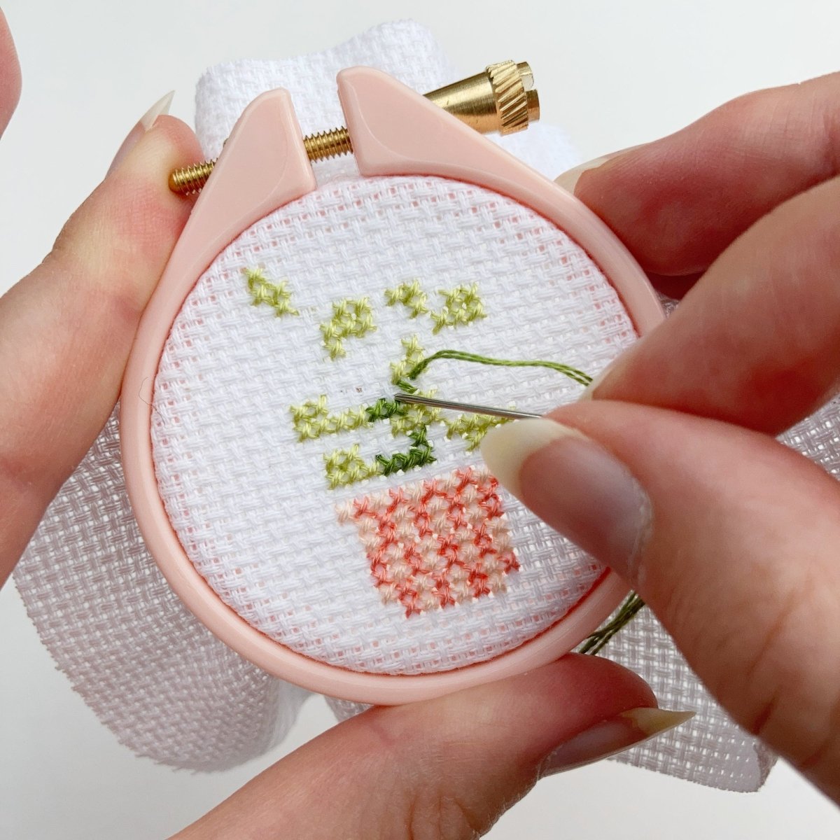 Pot Plant Cross Stitch Kit - Modern Craft Kit from Kirsty Freeman Design