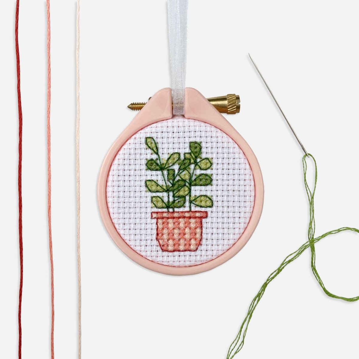 Pot Plant Cross Stitch Kit - Modern Craft Kit from Kirsty Freeman Design