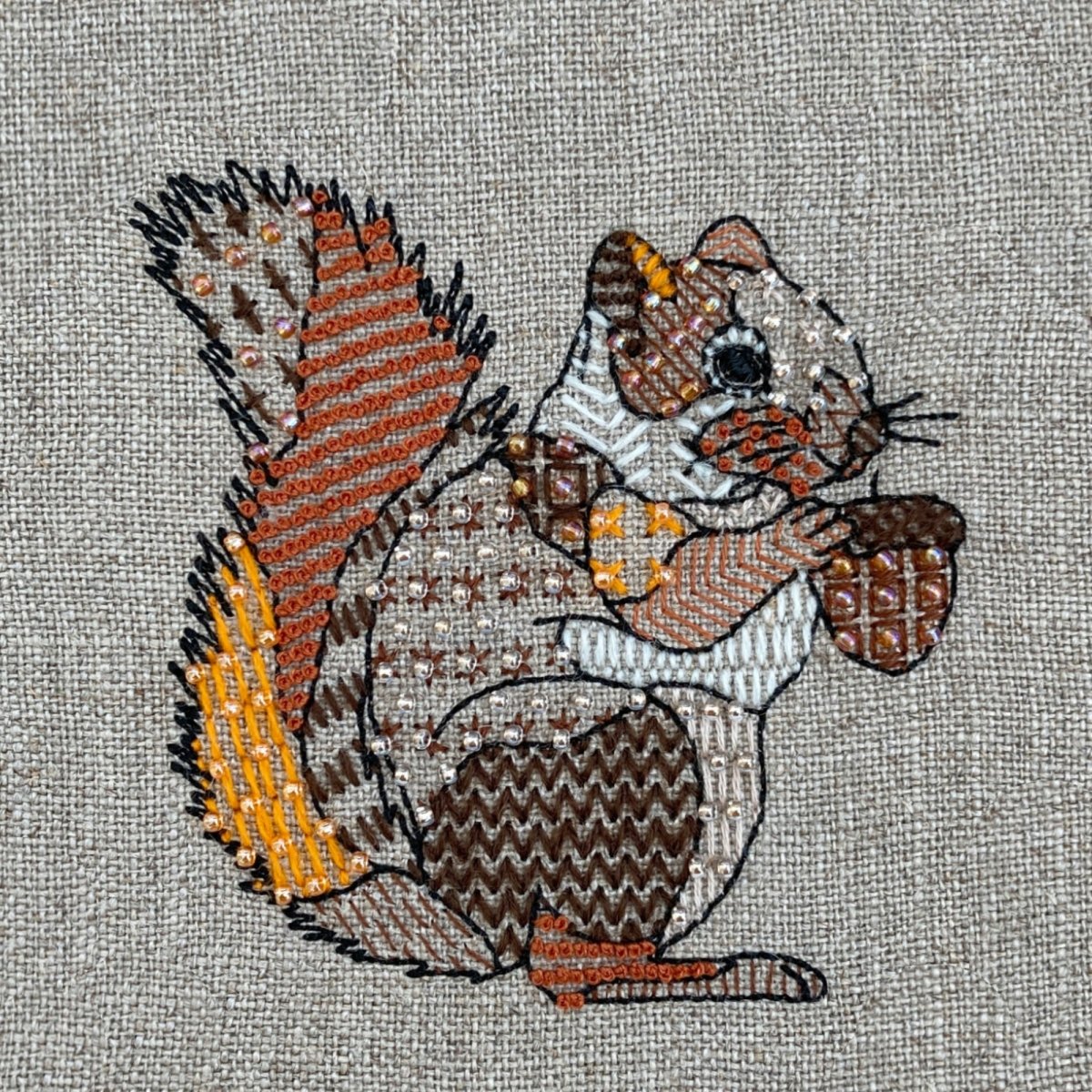 Squirrel Embroidery Kit - Modern Craft Kit from Kirsty Freeman Design