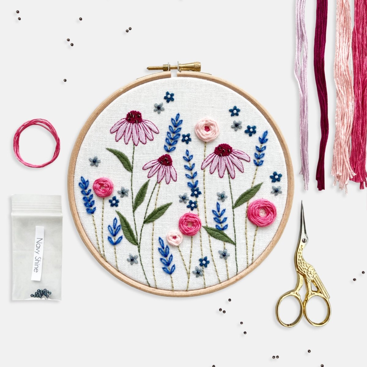 Wildflower Embroidery Kit - Modern Craft Kit from Kirsty Freeman Design