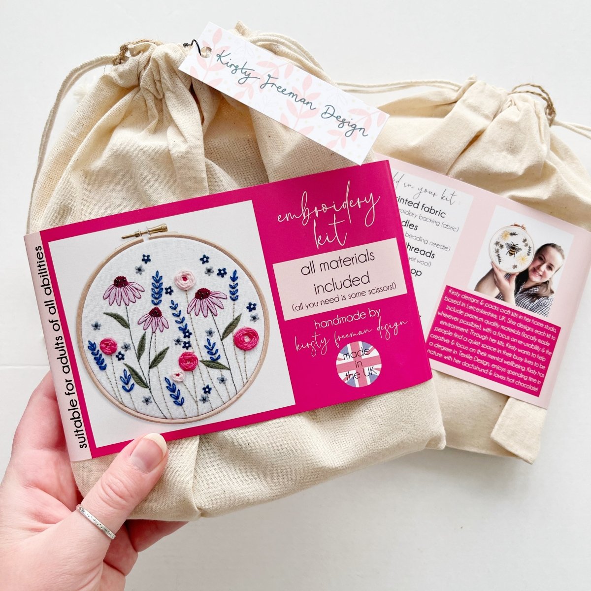 Wildflower Embroidery Kit - Modern Craft Kit from Kirsty Freeman Design