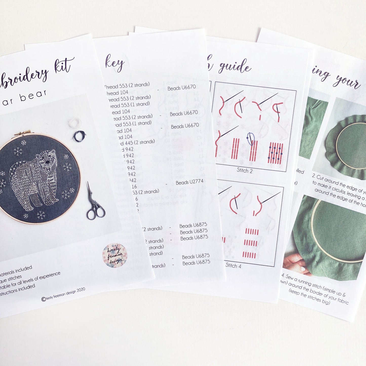 Polar Bear Embroidery Kit