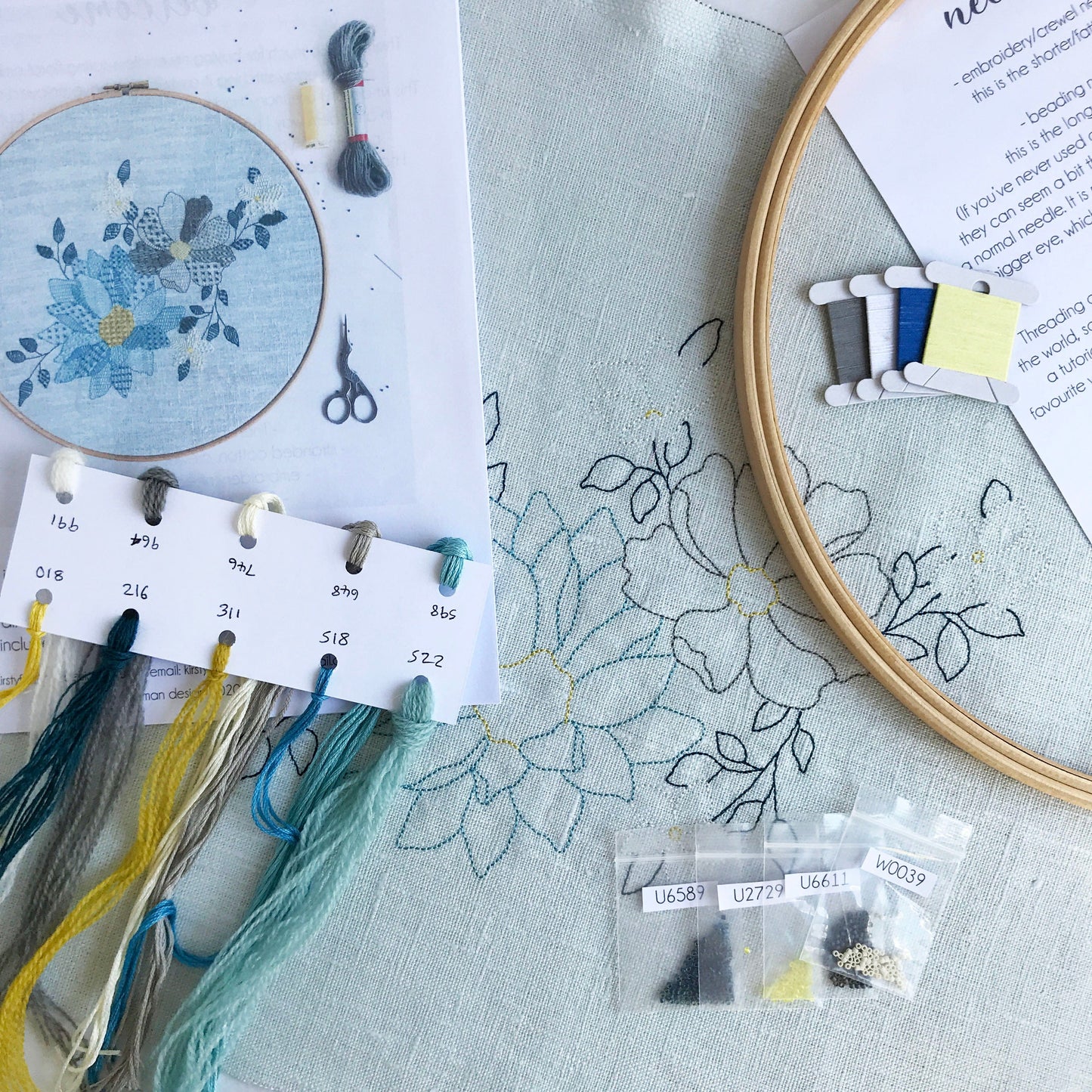 Large Floral Embroidery Kit
