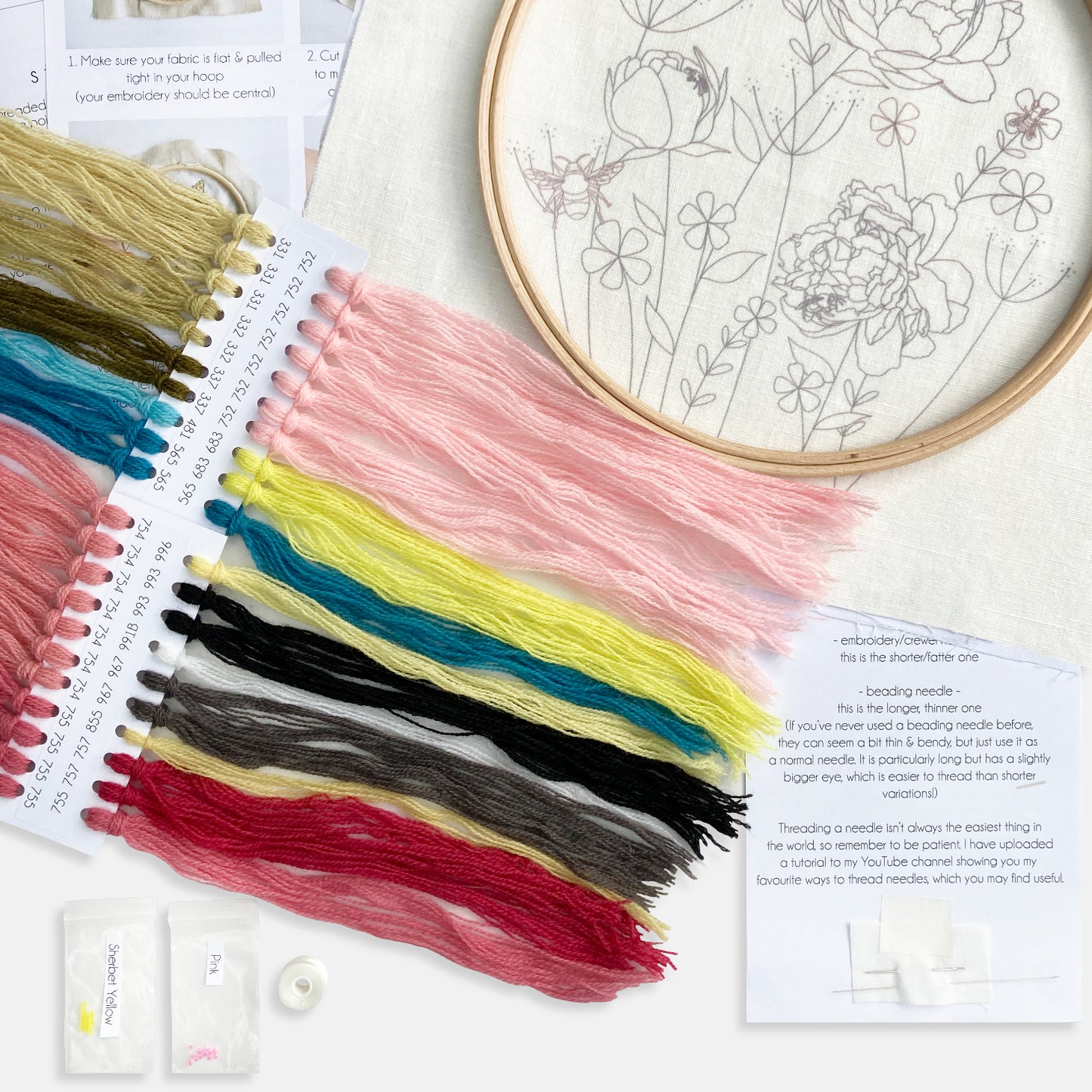 Peony Embroidery Kit
