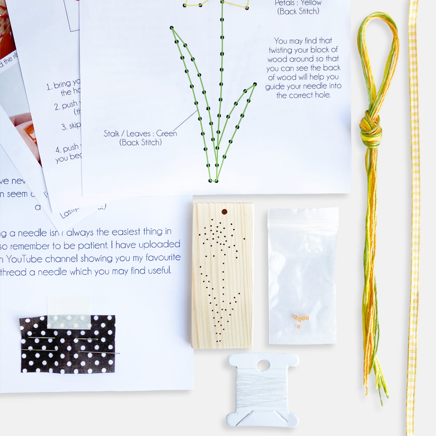 Wooden Daffodil Embroidery Kit