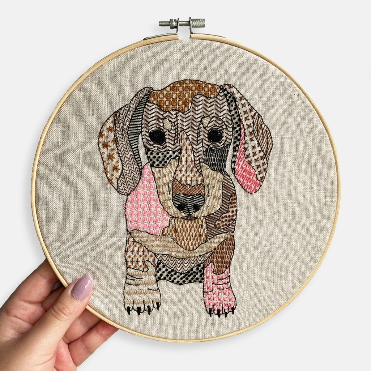 Dachshund Embroidery Kit - Modern Craft Kit from Kirsty Freeman Design