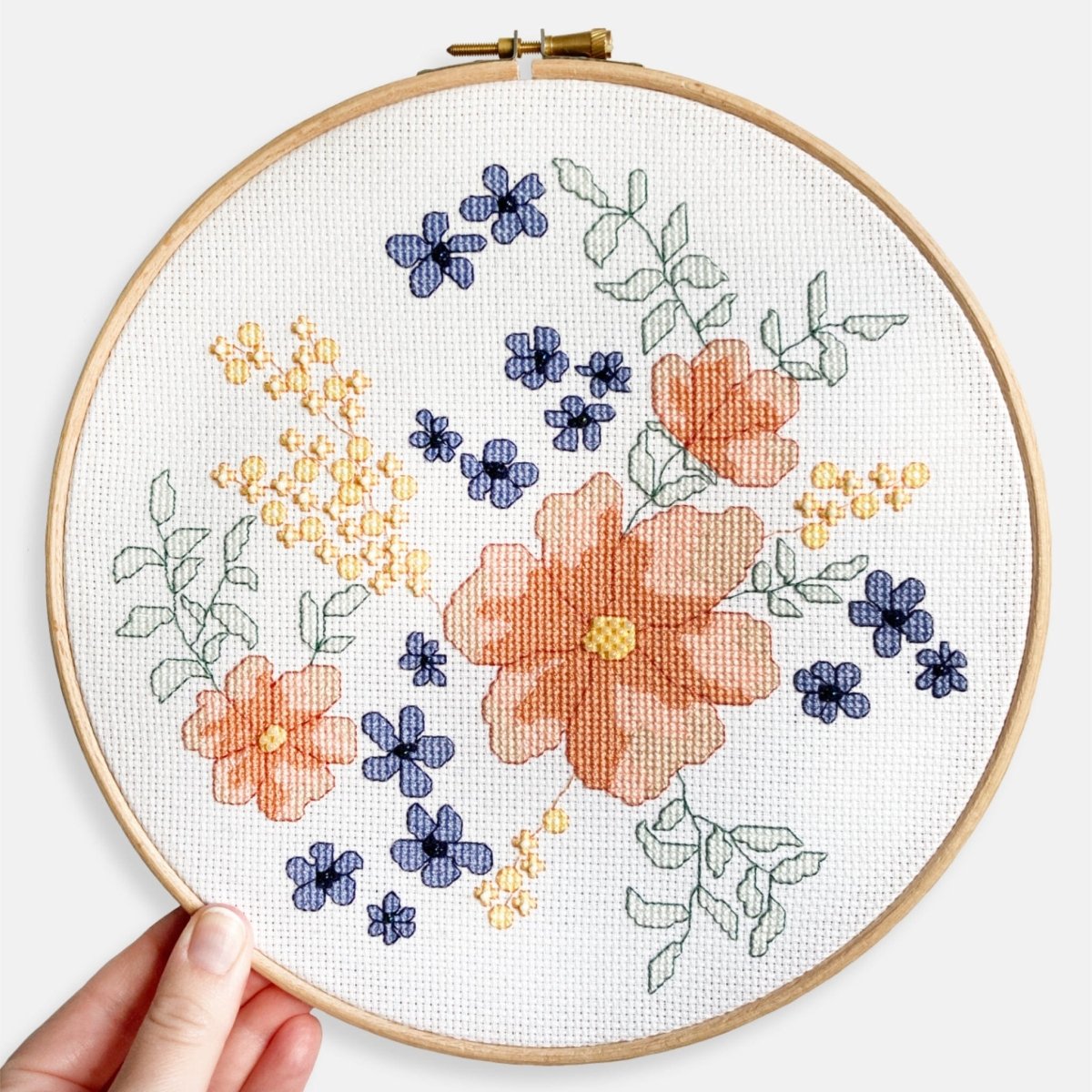 Flower Cross Stitch Kit - Modern Craft Kit from Kirsty Freeman Design