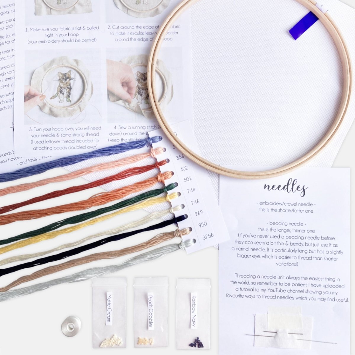 Flower Cross Stitch Kit - Modern Craft Kit from Kirsty Freeman Design