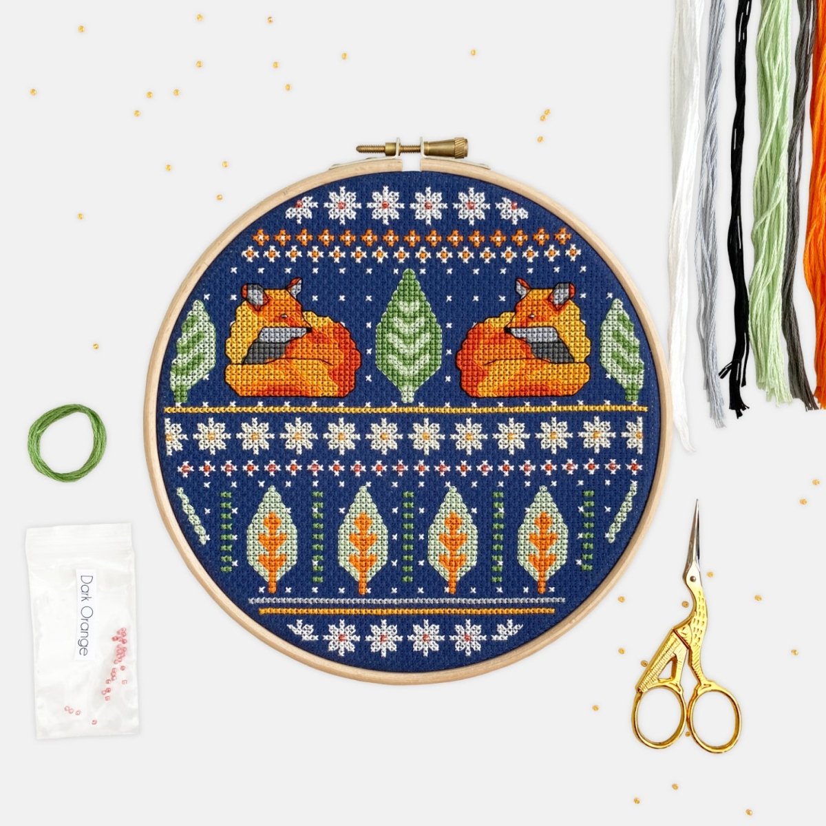 Fox Cross Stitch Kit - Modern Craft Kit from Kirsty Freeman Design