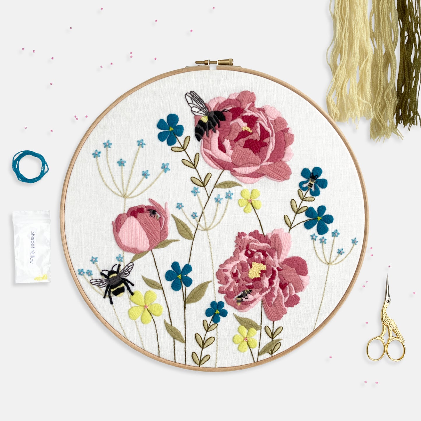 Peony Embroidery Kit