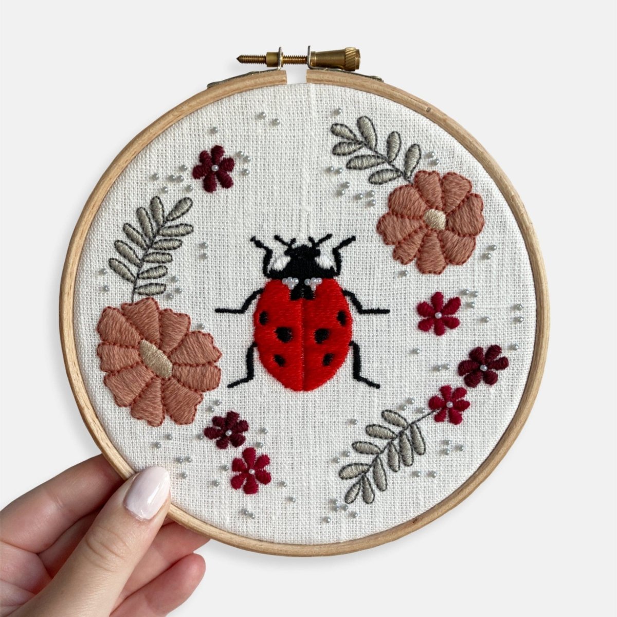 Ladybird Embroidery Kit - Modern Craft Kit from Kirsty Freeman Design