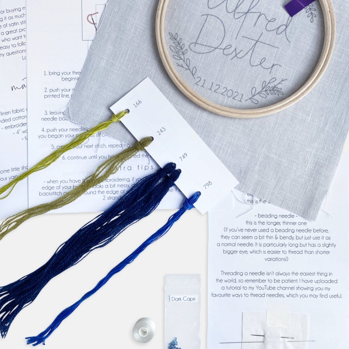 New Baby Embroidery Kit - Modern Craft Kit from Kirsty Freeman Design