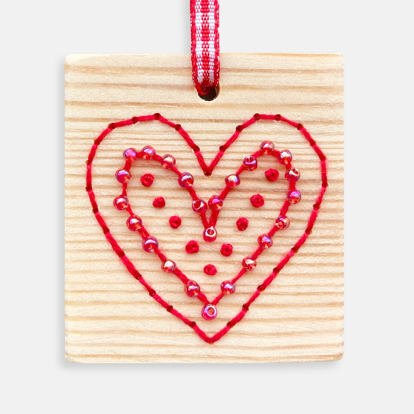 Wooden Heart Embroidery Kit