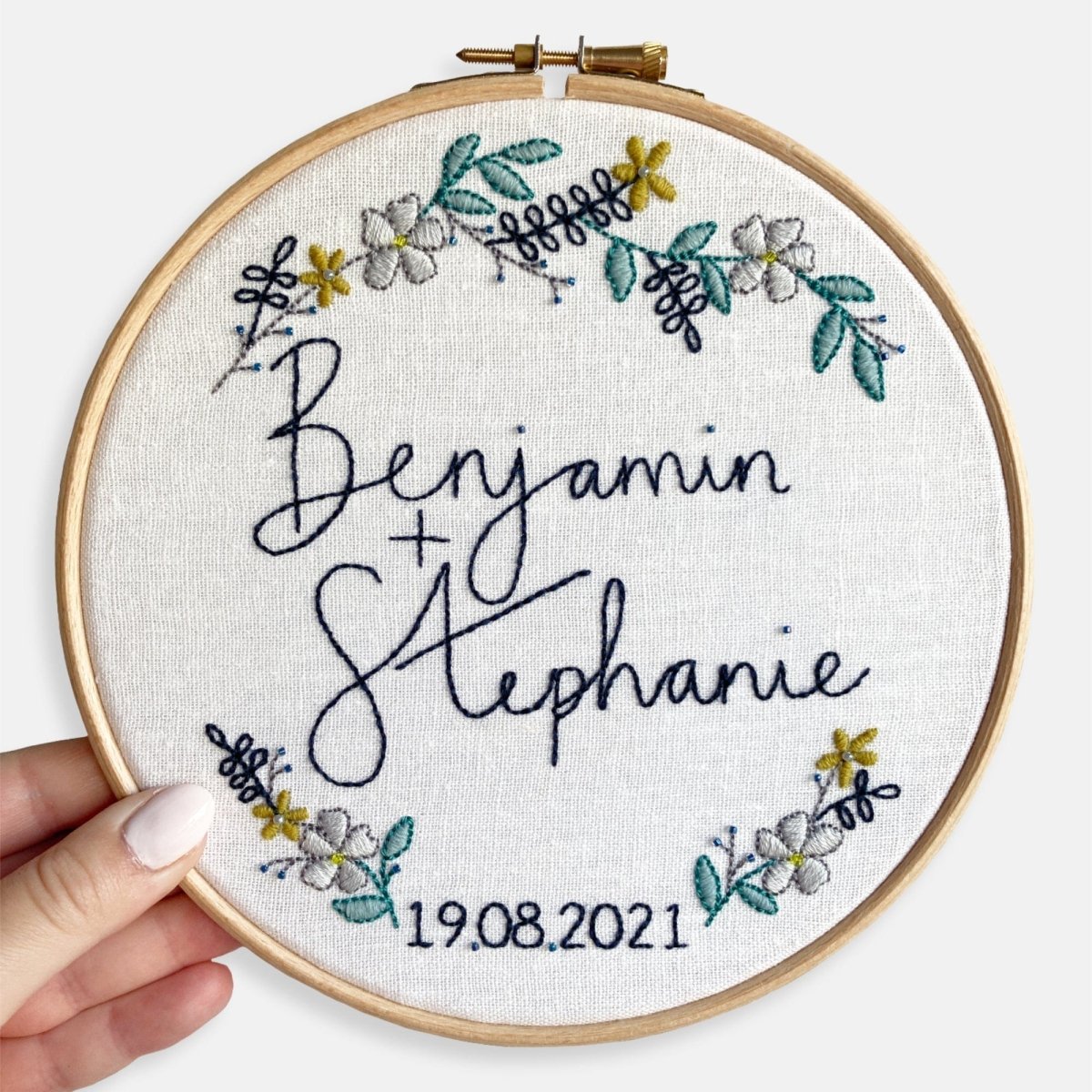 Wedding Embroidery Kit - Modern Craft Kit from Kirsty Freeman Design