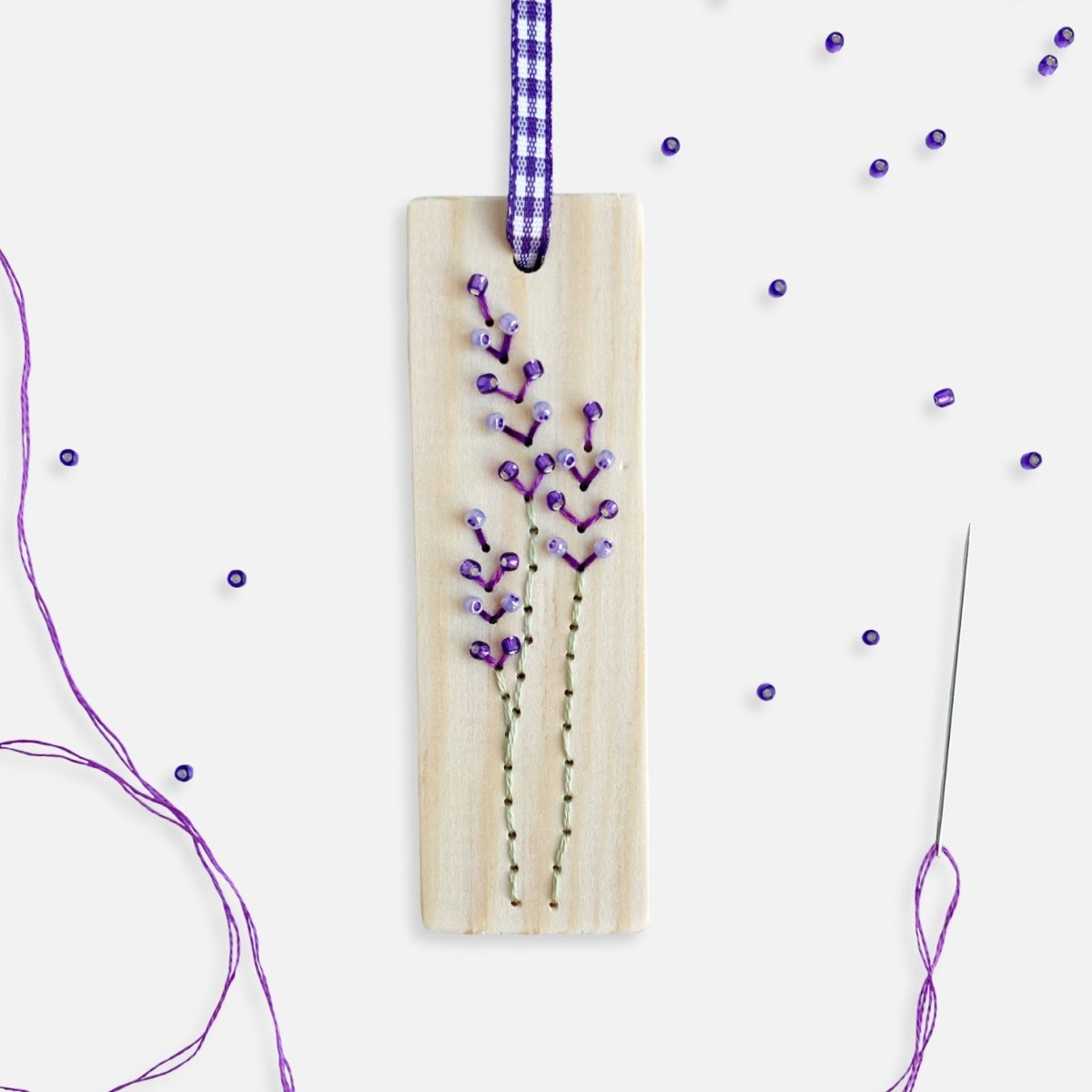 Wooden Lavender Embroidery Kit - Modern Craft Kit from Kirsty Freeman Design