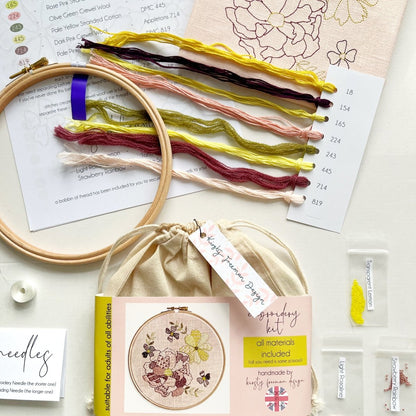 Flower Embroidery Kit - Modern Craft Kit from Kirsty Freeman Design