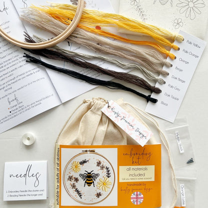 Bee Embroidery Kit - Modern Craft Kit from Kirsty Freeman Design