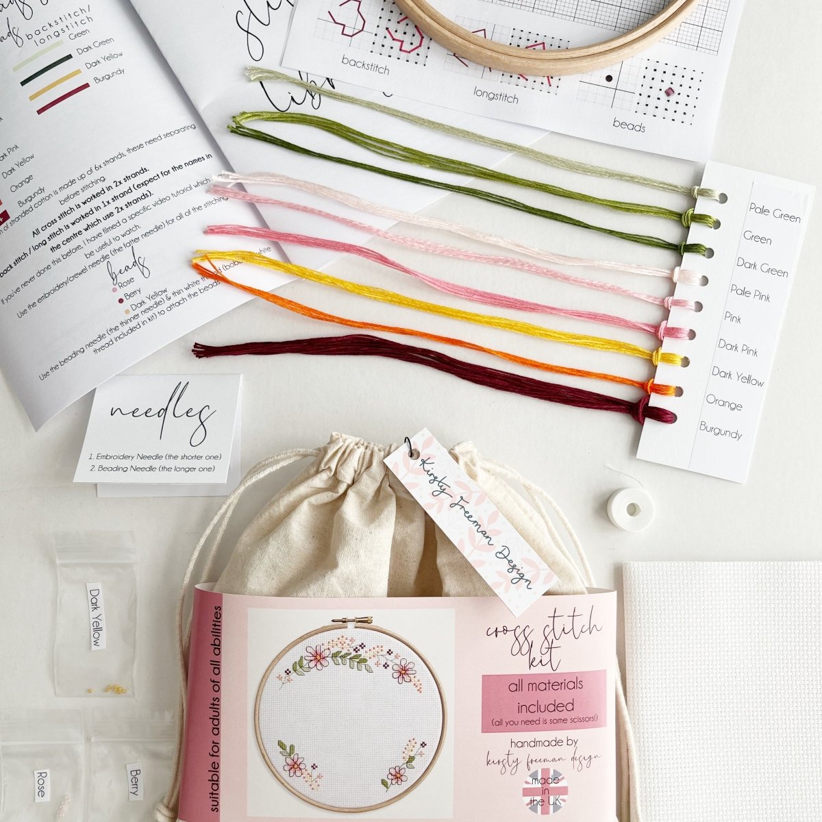 Wedding Cross Stitch Kit - Modern Craft Kit from Kirsty Freeman Design