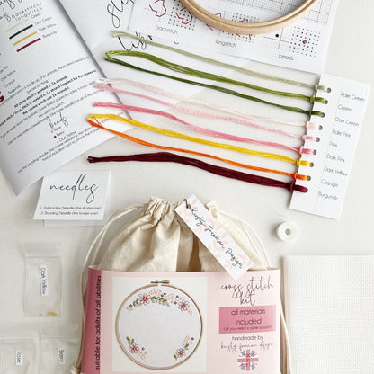 Wedding Cross Stitch Kit - Modern Craft Kit from Kirsty Freeman Design