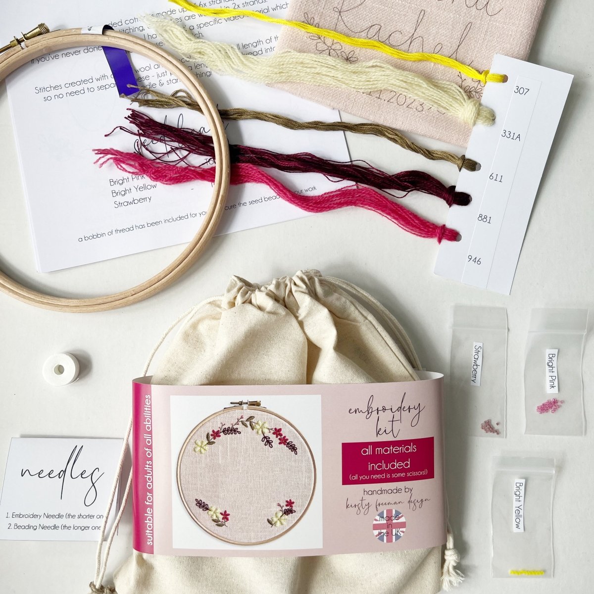 Personalised Baby Nursery Decoration Embroidery Kit - Modern Craft Kit from Kirsty Freeman Design