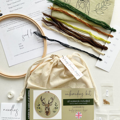 Deer Embroidery Kit - Modern Craft Kit from Kirsty Freeman Design