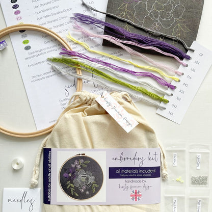 Modern Floral Embroidery Kit - Modern Craft Kit from Kirsty Freeman Design