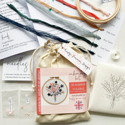 Bouquet Embroidery Kit - Modern Craft Kit from Kirsty Freeman Design