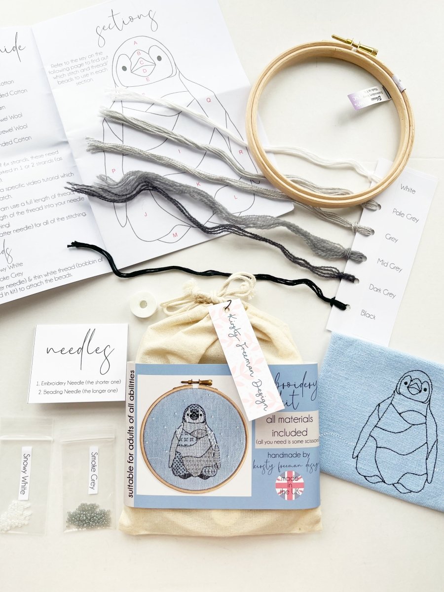 Penguin Embroidery Kit