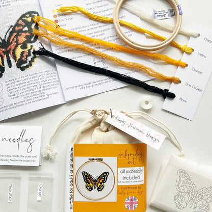 Butterfly Embroidery Kit - Modern Craft Kit from Kirsty Freeman Design