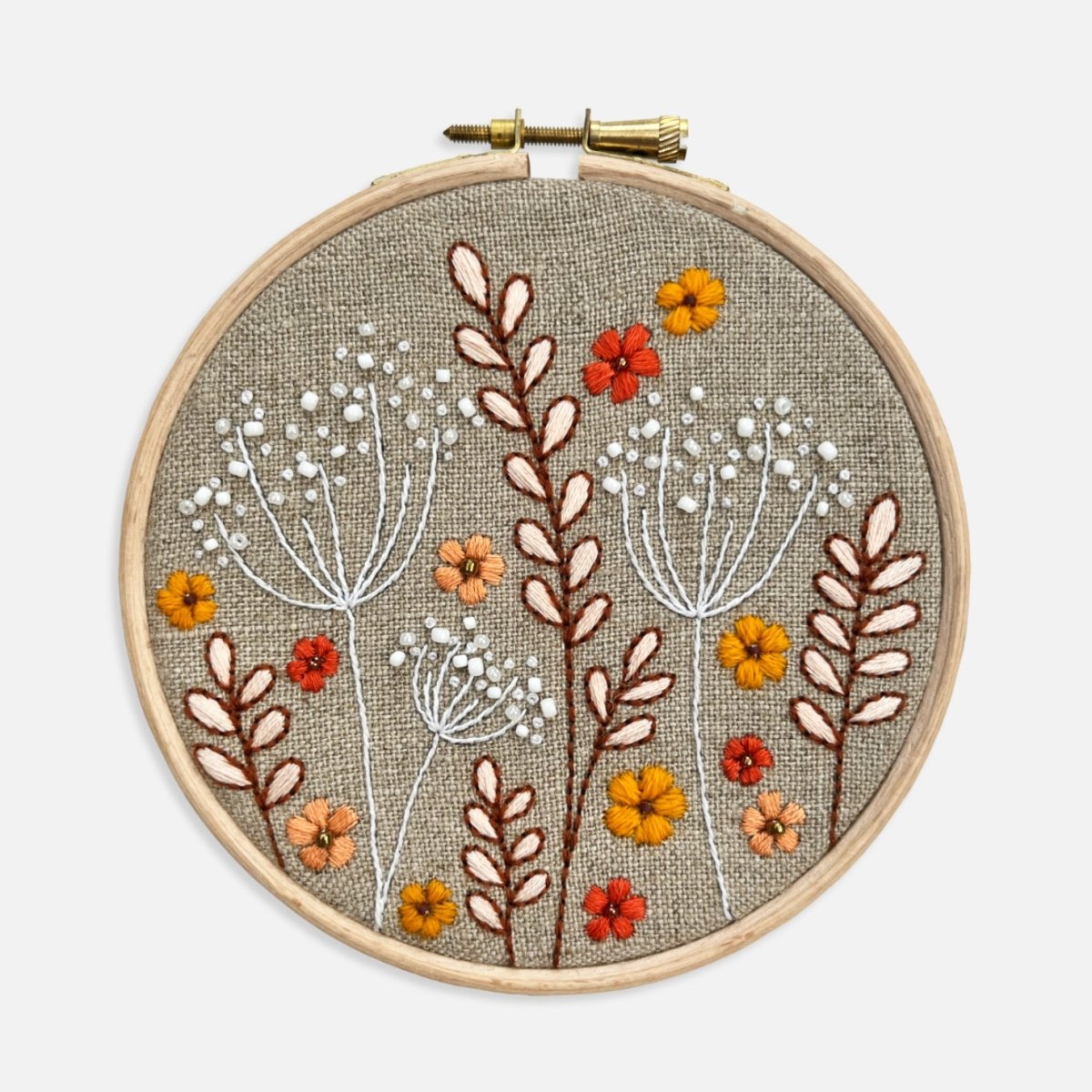 Seedhead Border Embroidery Kit - Modern Craft Kit from Kirsty Freeman Design